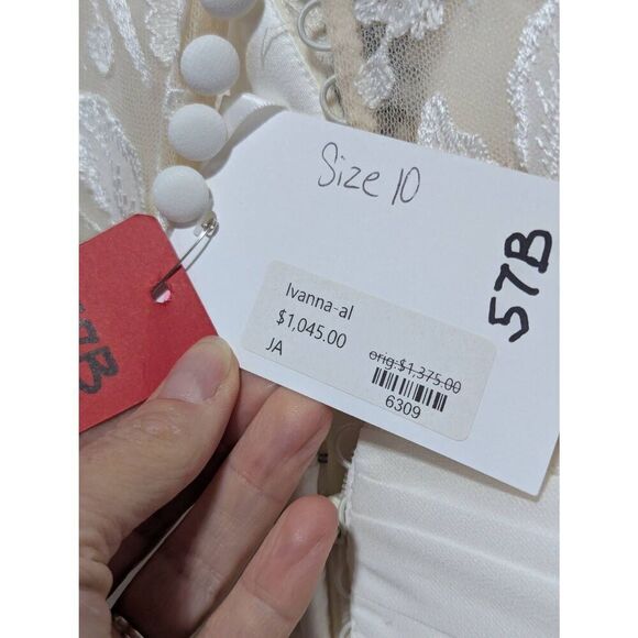 Justin Alexander Ivory/Nude Chiffon Bridal Gown NWT Size 10 Style 88140 - Picture 6 of 13